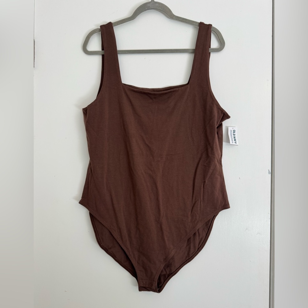 Old Navy Brown Tank Bodysuit with Square Neck - NEW WITH TAGS